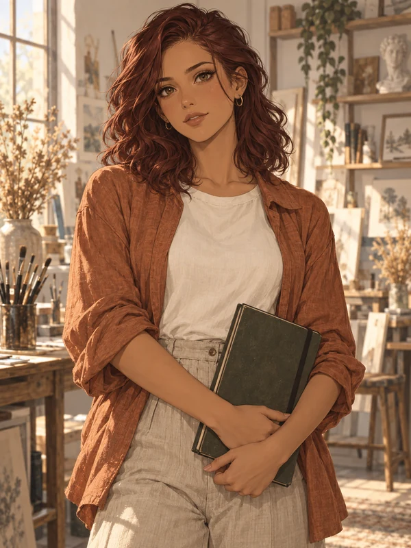 Zadie, a fictional adult character for private chat, shown in a portrait